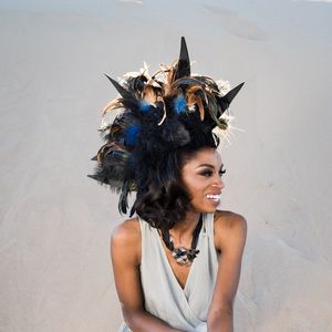 Unique feather hat head piece